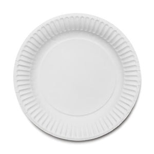 Disposable paper plates white 7'' /180 mm  (pack of 100), RY01641