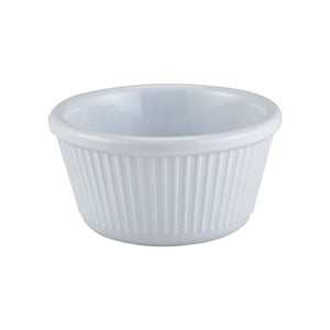 Ramekins 4 oz Ribbed White Melamine,