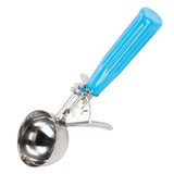 Food Portioner Thumb Press Disher, Stainless Steel Colour-coded handle to indicate capacity.