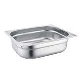 Electric bain marie full gastronorm size counter top with 2x half size 150mmh GN pans and lids