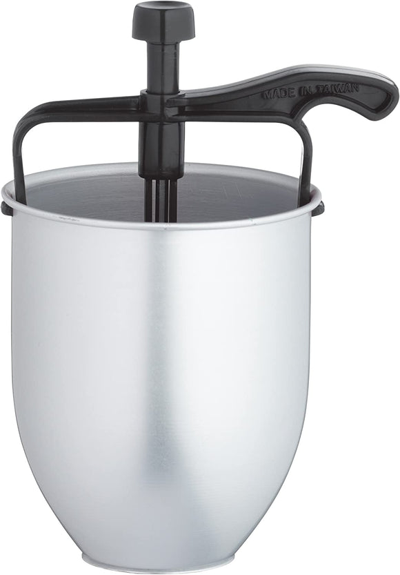 Pancake Dispenser Non Stick, Metal Kitchen Accessory for Doughnuts and Batter, with Recipes in Gift Box, 12.5 x 10 x 17 cm, Silver