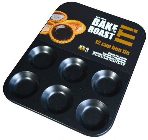 Non stick 12 cup bun tin 31 X 23.5 X 1 cm, B00258