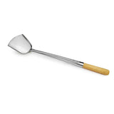 17" Wok Spatula / Turner S/S Blade 4 3/4" x 4 1/5" Solid Wood Handle